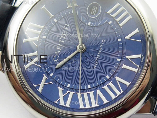 Ballon Bleu 42mm SS K3F 1:1 Best Edition Blue Texture Dial on Blue Leather Strap A2824 – Bild 7