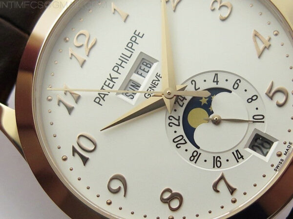 Annual Calendar Complications 5396 RG GRF Best Edition White dial Numbers Markers Blue Markers on Brown leather strap A324 – Bild 7
