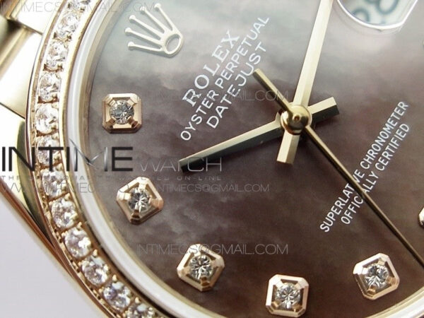 Datejust 31mm 278275 RG BP Best Edition Dia Bezel Brown Roman Crystal Markers Dial on RG President Bracelet – Bild 7
