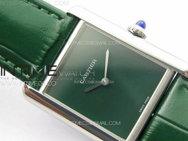 Tank Louis Ladies 25mm SS 8848F 1:1 Best Edition Green Dial on Green Leather Strap Ronda Quartz – Bild 7