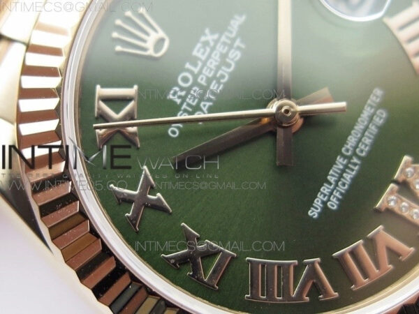 Datejust 31mm 278275 RG BP Best Edition Green Roman Markers Dial @6 Dia on RG President Bracelet – Bild 7