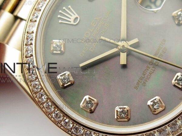 Datejust 31mm 278275 RG Dia Bezel BP Best Edition Gray MOP Crystal Markers Dial on RG President Bracelet – Bild 7