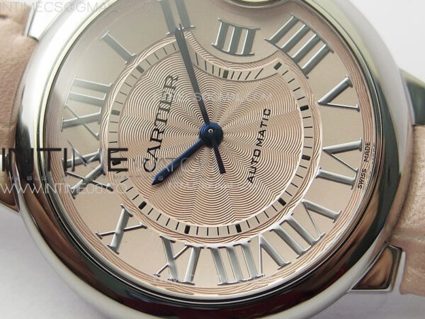 Ballon Bleu 36mm SS K3F 1:1 Best Edition Pink Textured Dial on Pink Leather Strap A076 – Bild 7