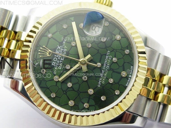 DateJust 31mm 72610 SS/YG APSF Best Edition Blue Flowers Crystals Dial on Jubilee Bracelet A2824 – Bild 7