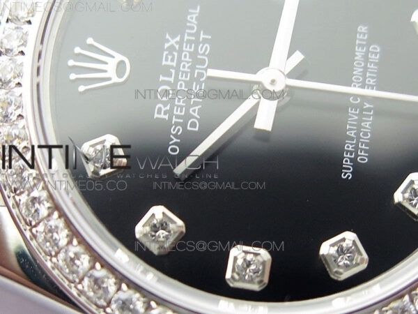 Datejust 31mm 278275 SS Crystal bezel BP Best Edition Black Dial(@6 Crystal Marker) on RG President Bracelet – Bild 7