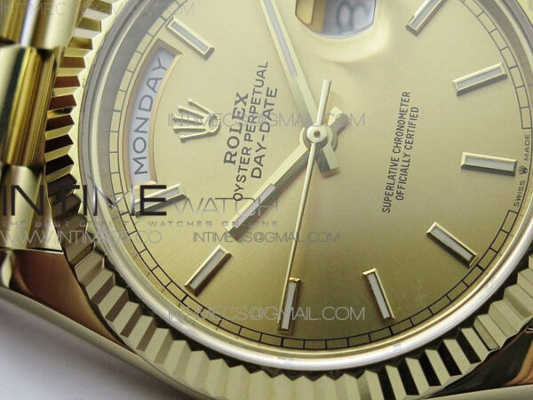 Day-Date 40mm 228239 BP New Dial Version 904 YG  Stick Markers YG Dial on YG President Bracelet A2836 – Bild 7