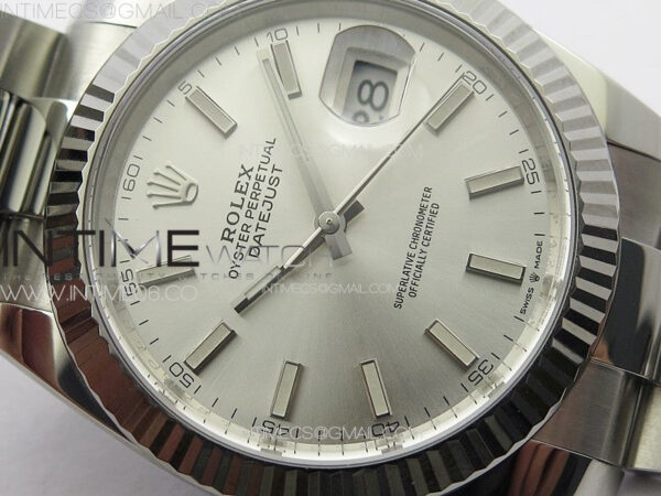 DateJust 41 126334 Clean 1:1 Best Edition 904L Steel Silver Stick Dial on Oyster Bracelet VR3235 – Bild 7