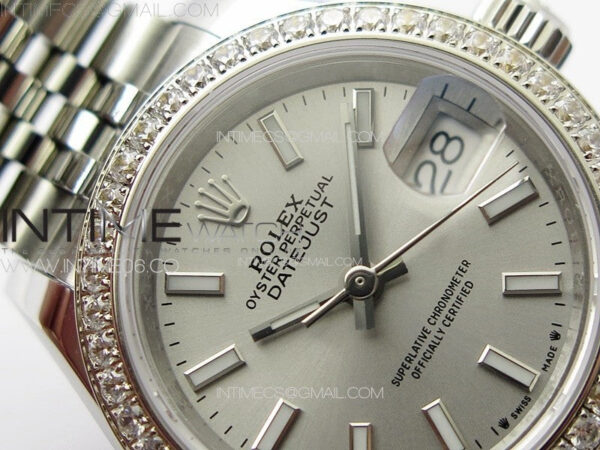 Datejust 28mm 279179 SS/Crystals APSF Best Edition Silver Dial Sticks Markers on SS Jubilee Bracelet NH05 – Bild 8