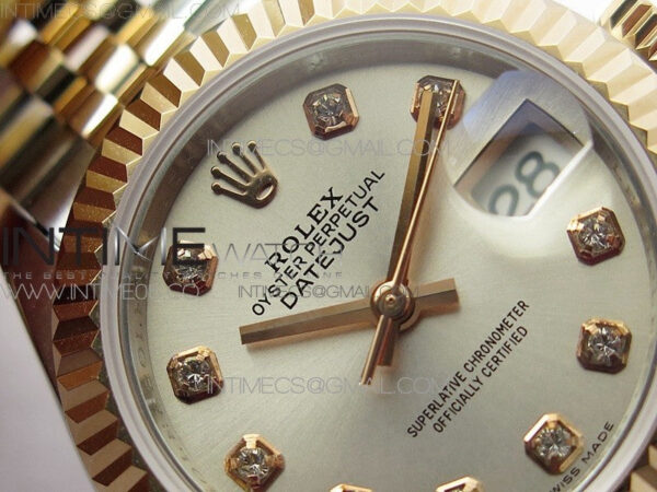 Datejust 28mm 279173 SS/RG BP Best Edition Silver Crystal Markers Dial on SS/RG Jubilee Bracelet ETA2671 – Bild 6