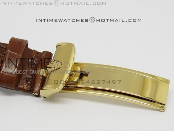 DayDate YG 36mm Gold Dial Diamond Bezel On Leather Strap – Bild 6