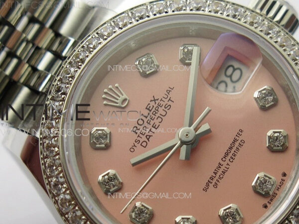Datejust 28mm 279179 SS/Crystals APSF Best Edition Pink Dial Crystals Markers on SS Jubilee Bracelet NH05 – Bild 7