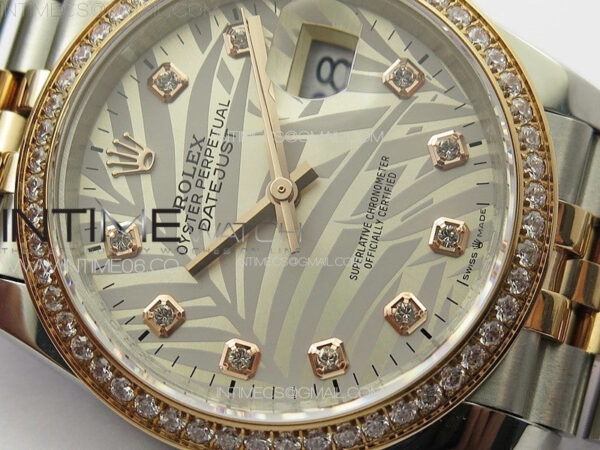 DateJust 36 SS/YG 126231 Diamonds Bezel JDF 1:1 Best Edition New Silver Dial on Jubilee SS/YG Bracelet – Bild 7