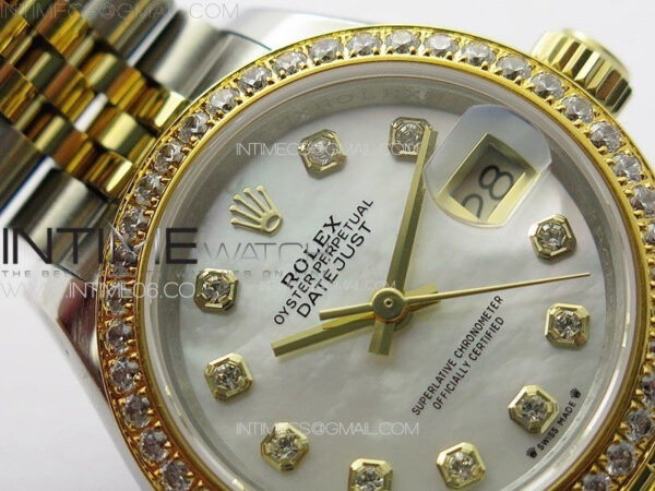 Datejust 28mm 279179 SS/YG APSF Best Edition White MOP Dial Crystals Markers on SS/YG Jubilee Bracelet NH05 – Bild 7