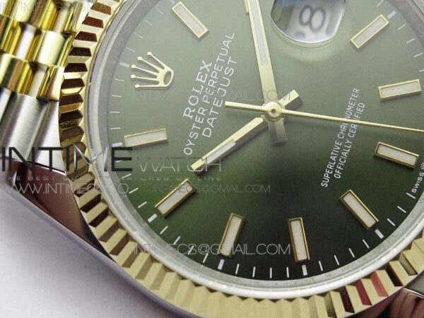 Datejust 36mm 116231 SS/YG BP 1:1 Best Edition Green Dial Stick Markers On SS/YG Jubilee Bracelet A2824 – Bild 7