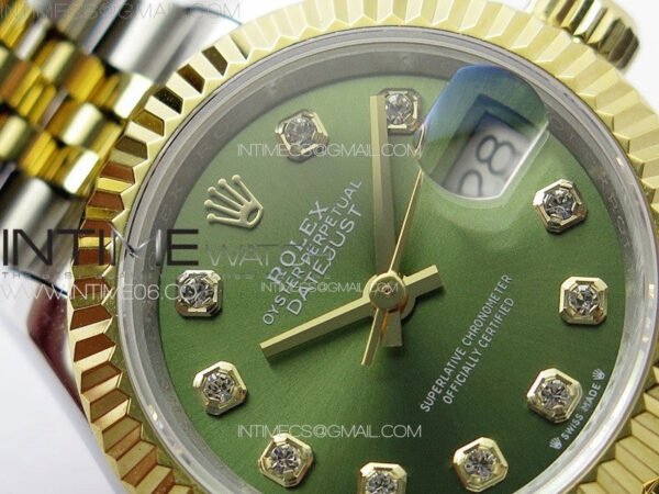 Datejust 28mm 279179 SS/YG APSF Best Edition Green Dial Crystals Markers on SS/YG Jubilee Bracelet NH05 – Bild 7