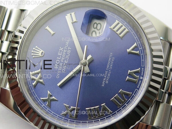 DateJust 41 126334 Clean 1:1 Best Edition 904L Steel Blue Roman Dial on Jubilee Bracelet VR3235 – Bild 7