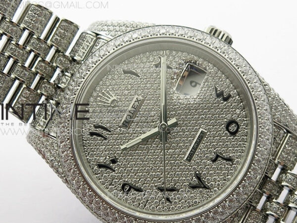 DateJust 41 126334 Full Paved Diamonds BP Best Edition Diamond Dial Arabic Markers on Jubilee Bracelet A2824 – Bild 7