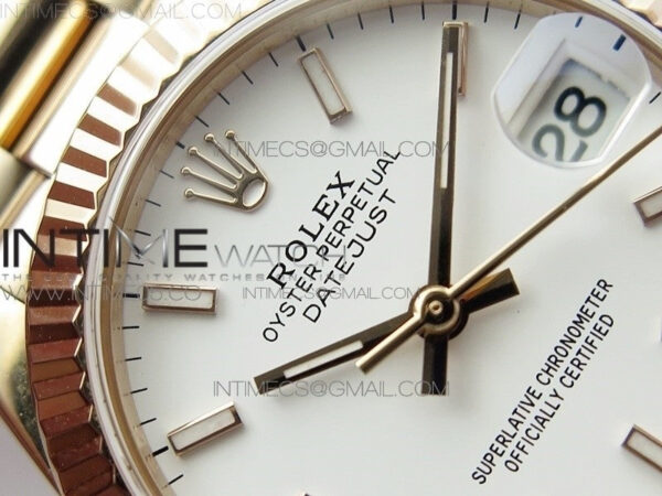 Datejust 31mm 278275 RG BP Best Edition White Sticks Markers Dial on RG President Bracelet – Bild 7