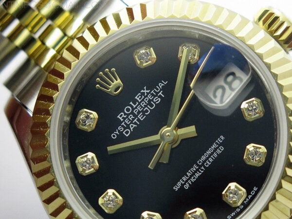 Datejust 28mm 279173 SS/YG BP Best Edition Black Crystals Markers Dial on SS/YG Jubilee Bracelet ETA2671 – Bild 7