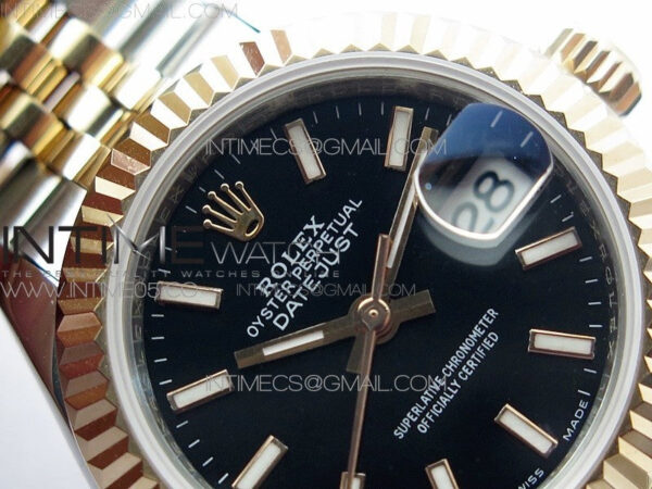 Datejust 28mm 279173 SS/RG BP Best Edition Black Stick Markers Dial on SS/RG Jubilee Bracelet ETA2671 – Bild 7