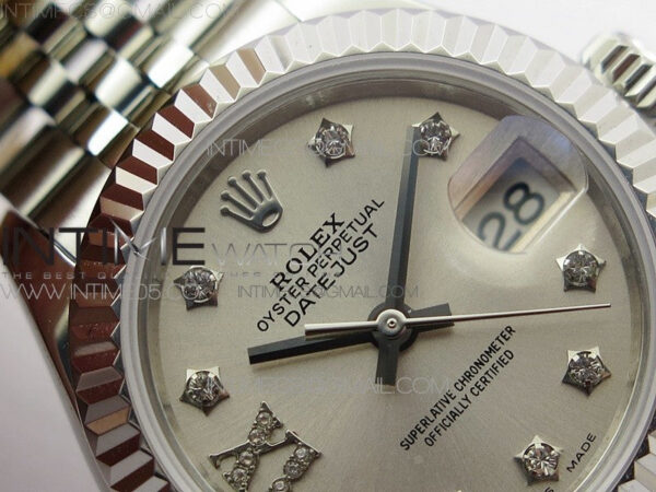 Datejust 28mm 279174 SS BP Best Edition Silver Star Crystal Markers Dial on SS Jubilee Bracelet ETA2671 – Bild 8