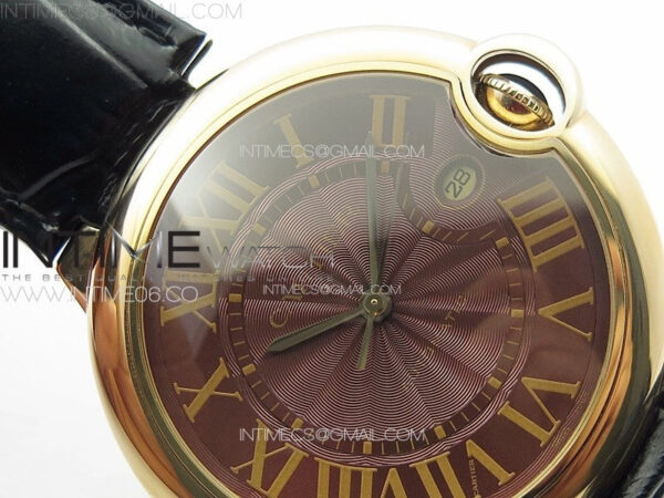 Ballon Bleu 42mm RG K3F 1:1 Best Edition Brown Texture Dial on Brown Leather Strap A2824 – Bild 7