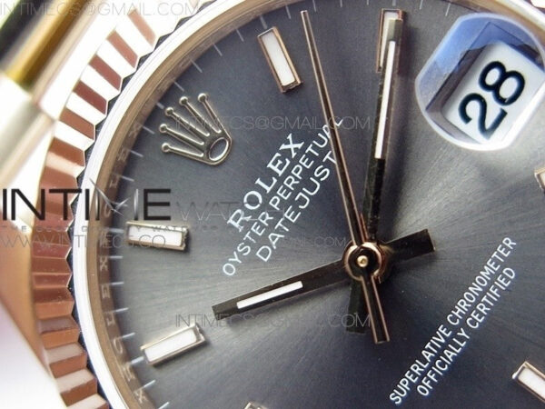 Datejust 31mm 278275 RG BP Best Edition Gray Stick Markers Dial on RG President Bracelet – Bild 7