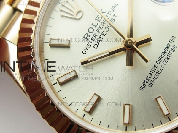 Datejust 31mm 278275 RG BP Best Edition Silver Sticks Markers Dial on RG President Bracelet – Bild 6