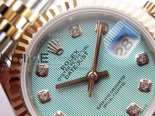 Datejust 28mm 279173 SS/RG BP Best Edition Blue Texture Dial on SS/RG Jubilee Bracelet ETA2671 – Bild 7