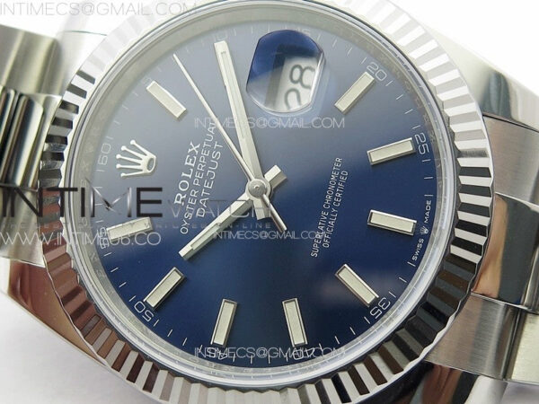 DateJust 41 126334 Clean 1:1 Best Edition 904L Steel Blue Stick Dial on Oyster Bracelet VR3235 – Bild 7