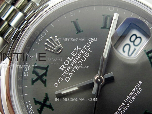 DateJust 36 SS 126200 904L Steel VSF 1:1 Best Edition Gray Dial Roman Markers on Jubilee Bracelet VS3235 – Bild 8