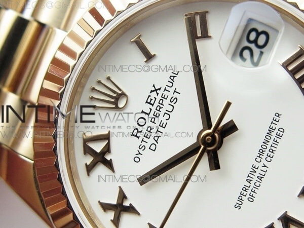 Datejust 31mm 278275 RG BP Best Edition White Roman Markers Dial on RG President Bracelet – Bild 8