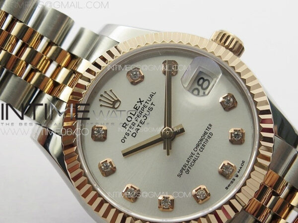 DateJust 31mm 178271 SS/RG APSF Best Edition Silver Dial Crystal Markers on Jubilee Bracelet A2824 – Bild 8