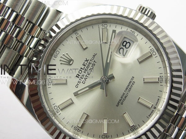 DateJust 41 126334 Clean 1:1 Best Edition 904L Steel Silver Stick Dial on Jubilee Bracelet VR3235 – Bild 8