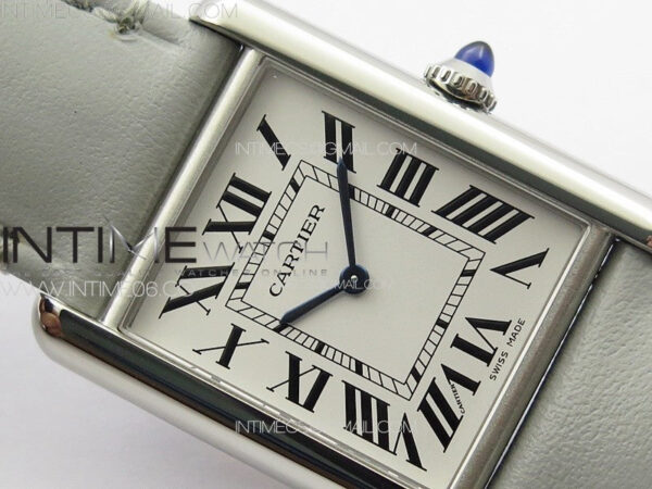 Tank Louis Ladies 25mm SS 8848F 1:1 Best Edition White Dial on GrayLeather Strap Ronda Quartz – Bild 8