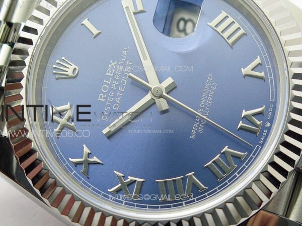 DateJust 41 126334 ZF 1:1 Best Edition 904L Steel Blue Dial Roman Marker on Jubilee Bracelet A2824 (Free Key Ring) – Bild 7
