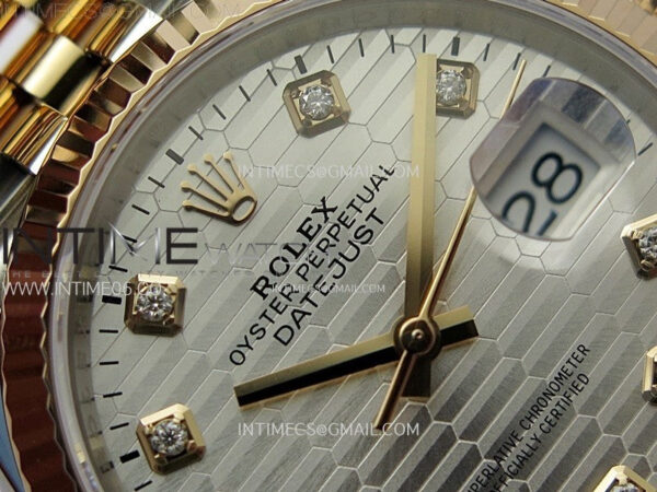 DateJust 36 SS 126231 904L SS/RG VSF 1:1 Best Edition Silver Fluted Dial Diamonds Markers on Jubilee Bracelet VS3235 – Bild 8