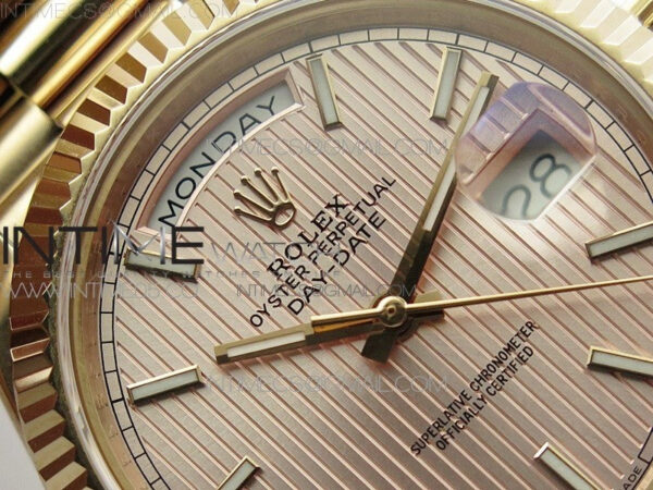Day-Date 40mm 228239 BP New Dial Version 904 RG Texure Stick Markers Dial on RG President Bracelet A2836 – Bild 8