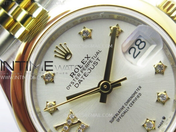 Datejust 28mm 279173 Smooth Bezel SS/YG APSF Best Edition White MOP Dial Star Crystals Markers on Jubilee Bracelet NH05 – Bild 8