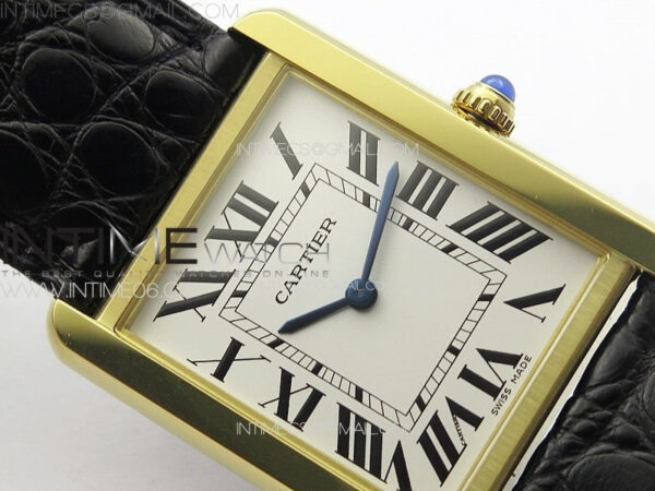Tank Solo Ladies 28mm YG K11F 1:1 Best Edition White Dial on Black Coroc Leather Strap Ronda Quartz – Bild 8