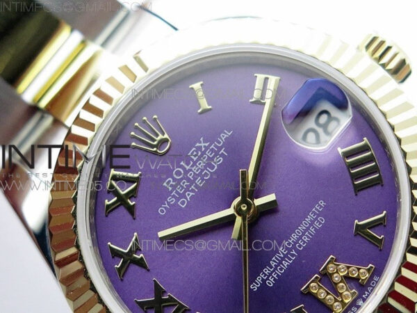 Datejust 31mm 278273 SS/YG BP Best Edition Purple Roman Markers Dial on SS/YG Oyster Bracelet – Bild 8