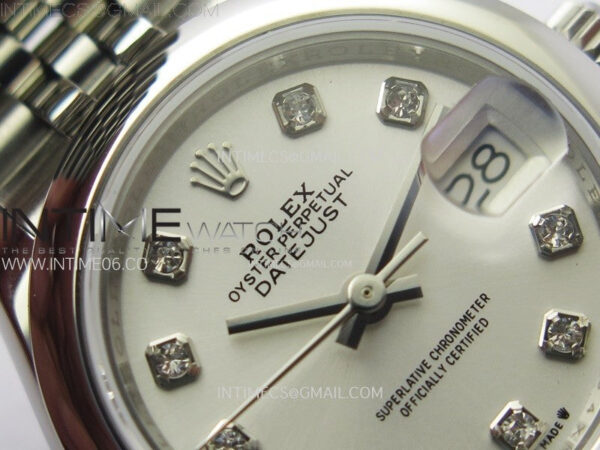 Datejust 28mm 279166 Smooth Bezel SS APSF Best Edition White MOP Dial Crystals Markers on SS Jubilee Bracelet NH05 – Bild 8