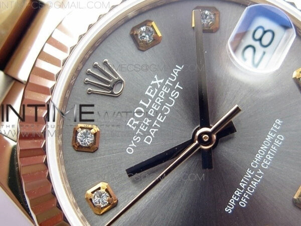 Datejust 31mm 278275 RG BP Best Edition Gray Crystal Markers Dial on RG President Bracelet – Bild 8