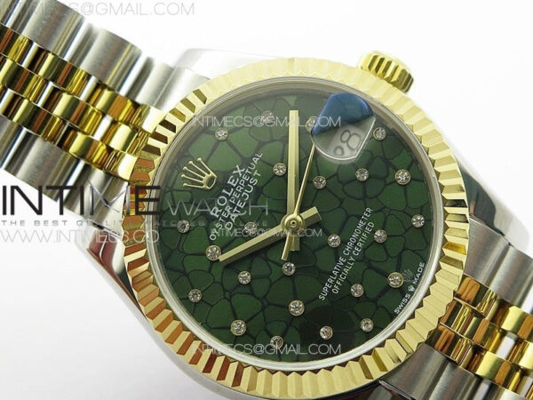 DateJust 31mm 72610 SS/YG APSF Best Edition Blue Flowers Crystals Dial on Jubilee Bracelet A2824 – Bild 8