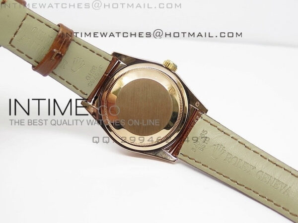 DayDate RG 36mm Pink MOP Dial Diamond Bezel On Leather Strap – Bild 8