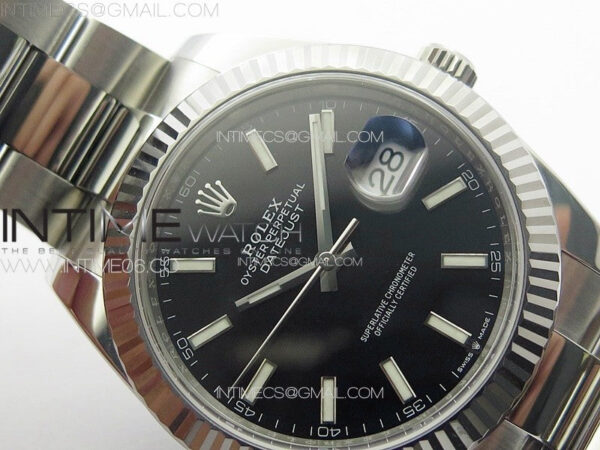 DateJust 41 126334 Clean 1:1 Best Edition 904L Steel Black Stick Dial on Oyster Bracelet VR3235 – Bild 8