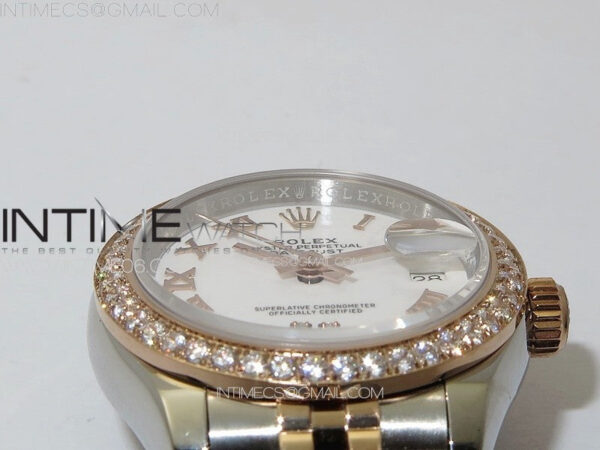 Datejust 28mm 279179 SS/RG APSF Best Edition White Dial Roman Markers on SS/RG Jubilee Bracelet NH05 – Bild 8
