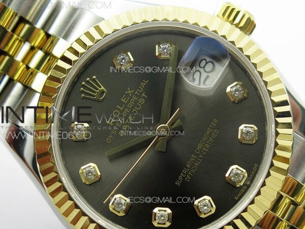 DateJust 31mm 178271 SS/YG APSF Best Edition Gray Dial Crystal Markers on Jubilee Bracelet A2824 – Bild 8
