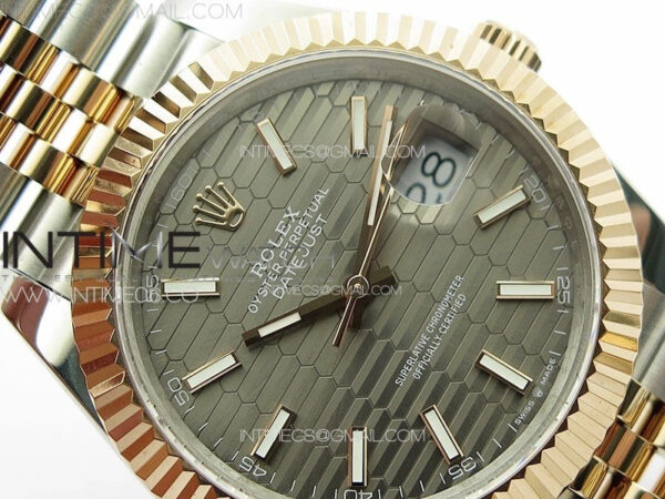 DateJust 41 126334 SS/RG GMF 1:1 Best Edition Gray Fluted Dial on SS/RG Jubilee Bracelet – Bild 7