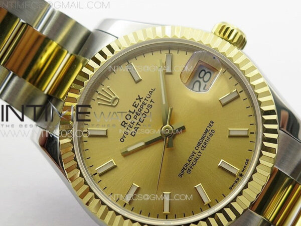 DateJust 31mm 178271 SS/YG APSF Best Edition YG Dial Sticks Markers on Oyster Bracelet A2824 – Bild 8
